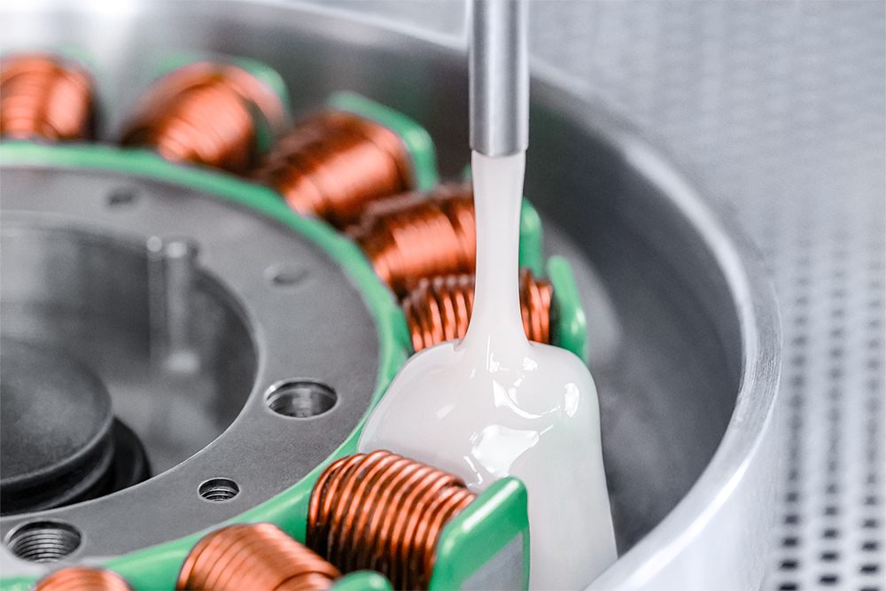 Epoxy potting with customised 2K resin.